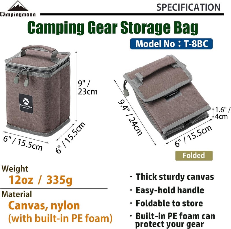 CAMPINGMOON Camping Gear Lantern Storage Case T-8,T-9 - Image 3